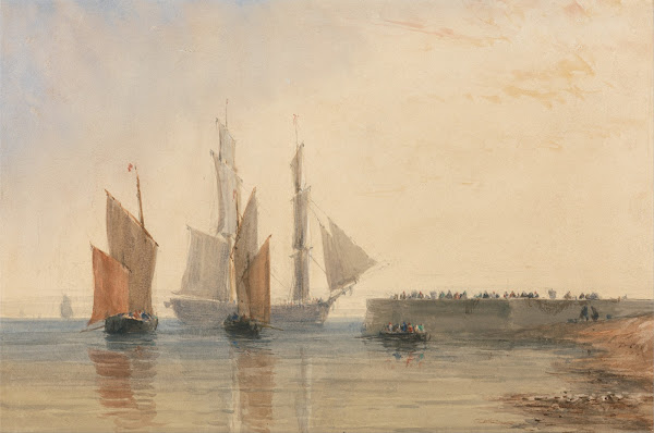 Entrance to Calais Harbour circa 1829