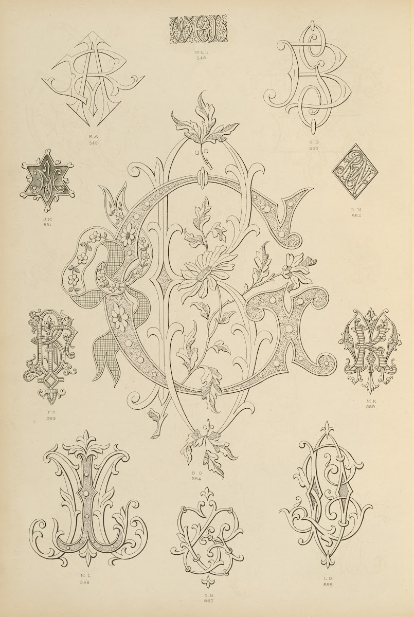 Album de chiffres  monogrammes couronnes de noblesse francaises et etrangeres Pl