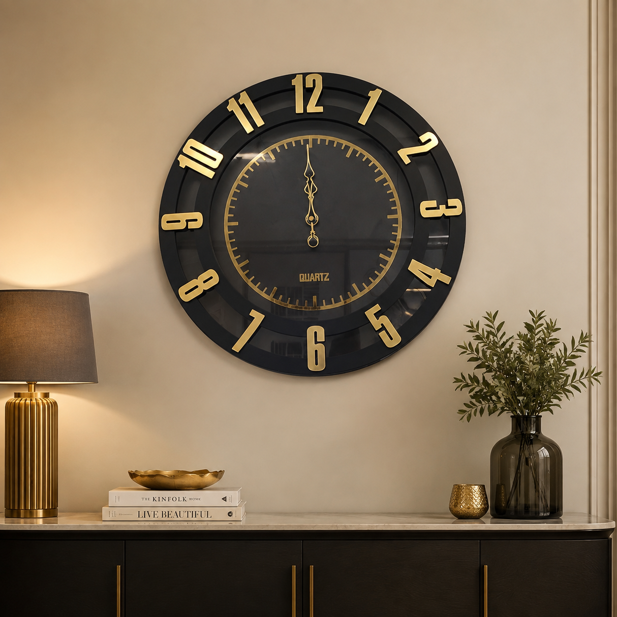 Black Gold Roman Wall Clock