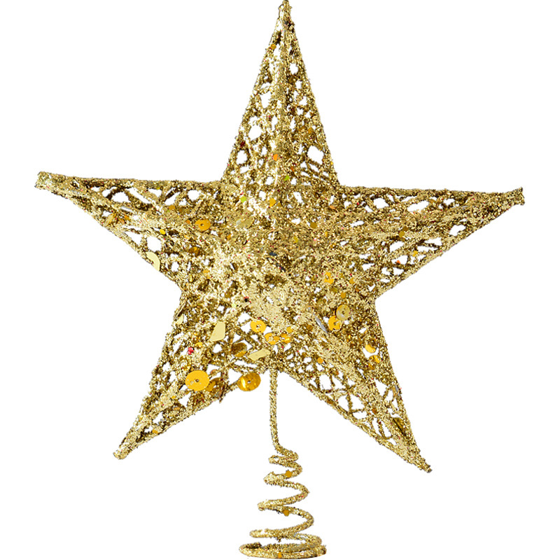 Weihnachtsbaum-Sternaufsatz aus Eisen mit Glitzer