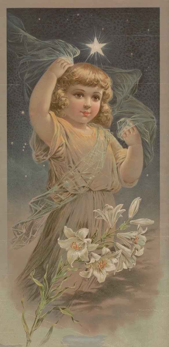 Little girl with lilies under a star 1895