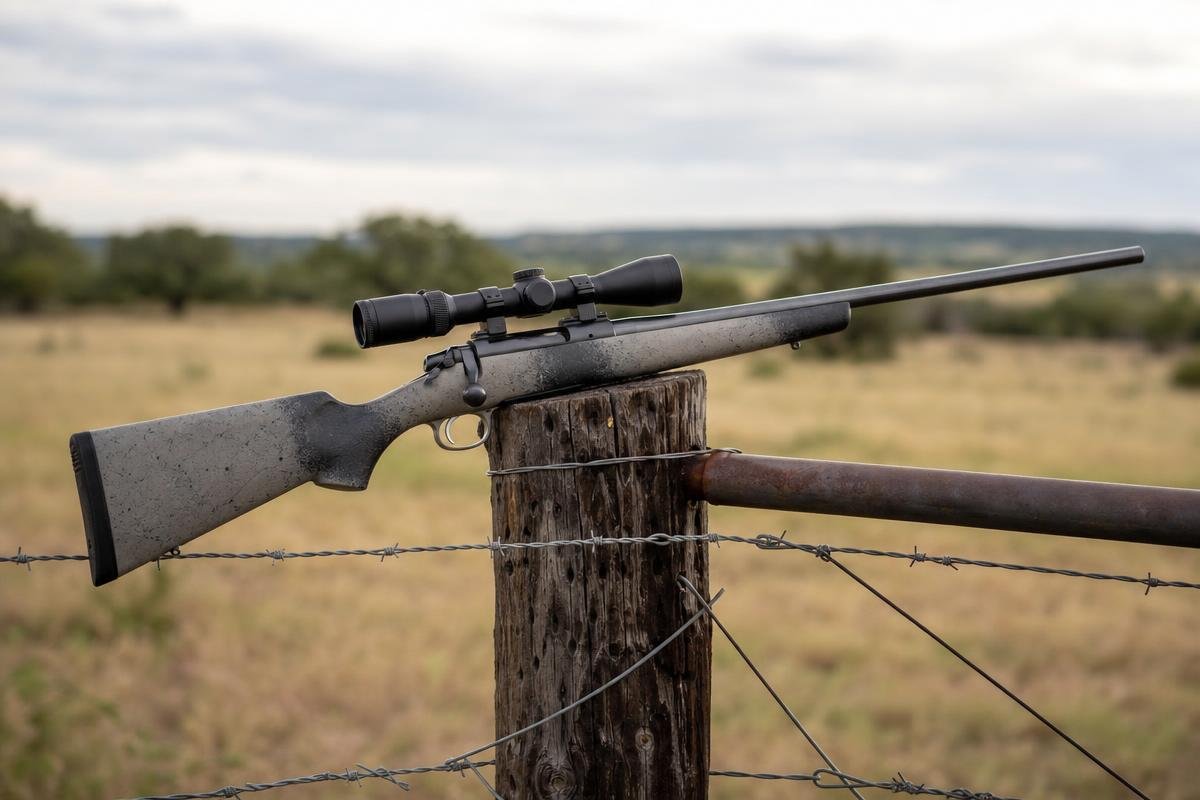 7mm-08 rifle setup for deer hunting in North Texas open country