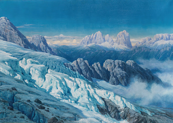 Langkofelgruppe vom Marmolata Gletscher 1920