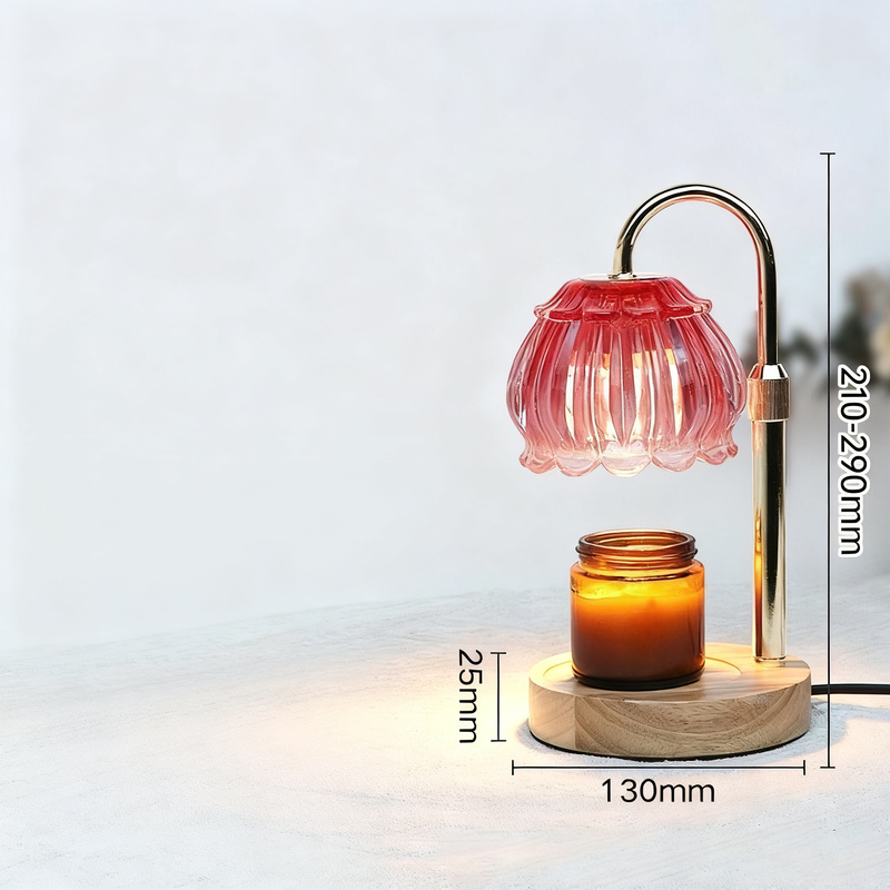 Wax melt lamp with wooden base