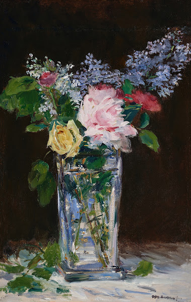 Vase defleurs roses et lilas 1882