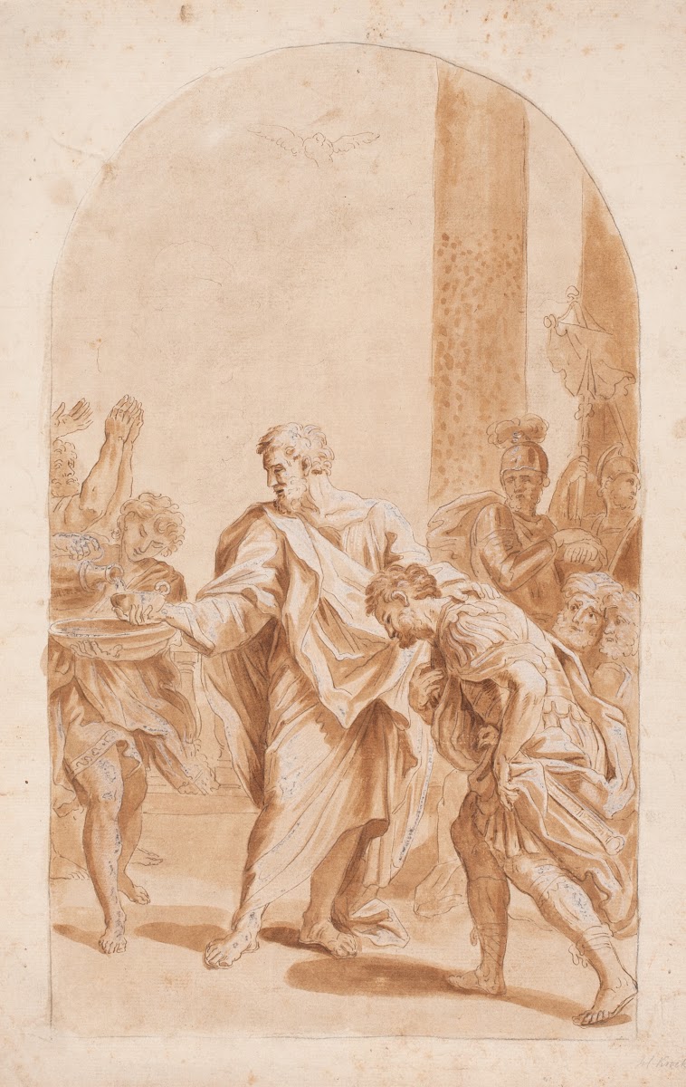 S Peter døber Centurion Cornelius Apostelhist 1047 48 1671  1738