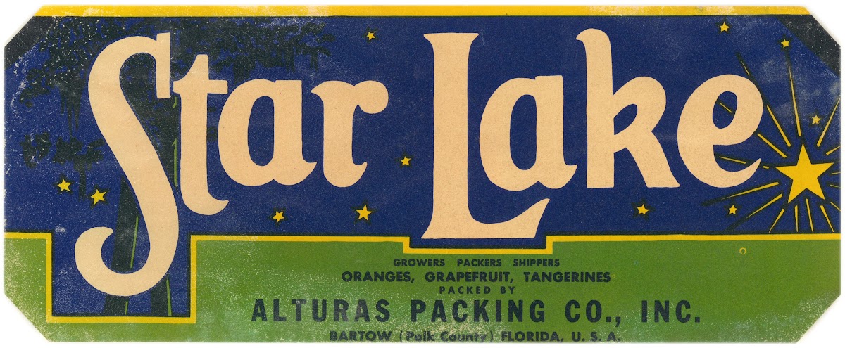 Star Lake Citrus Label 1930 1950
