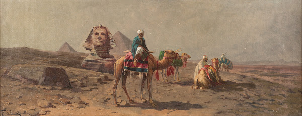 Nocturnal rest at the pyramids of Gizeh