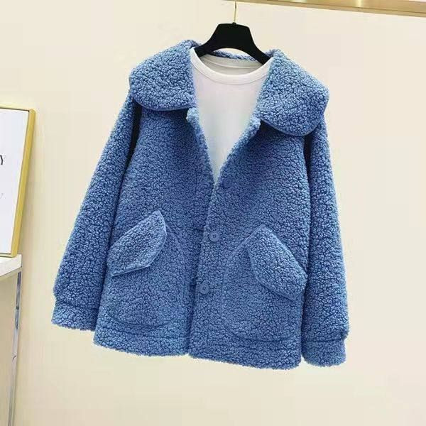 Gefütterte Lammfleece-Imitat Jacke, warm und bequem