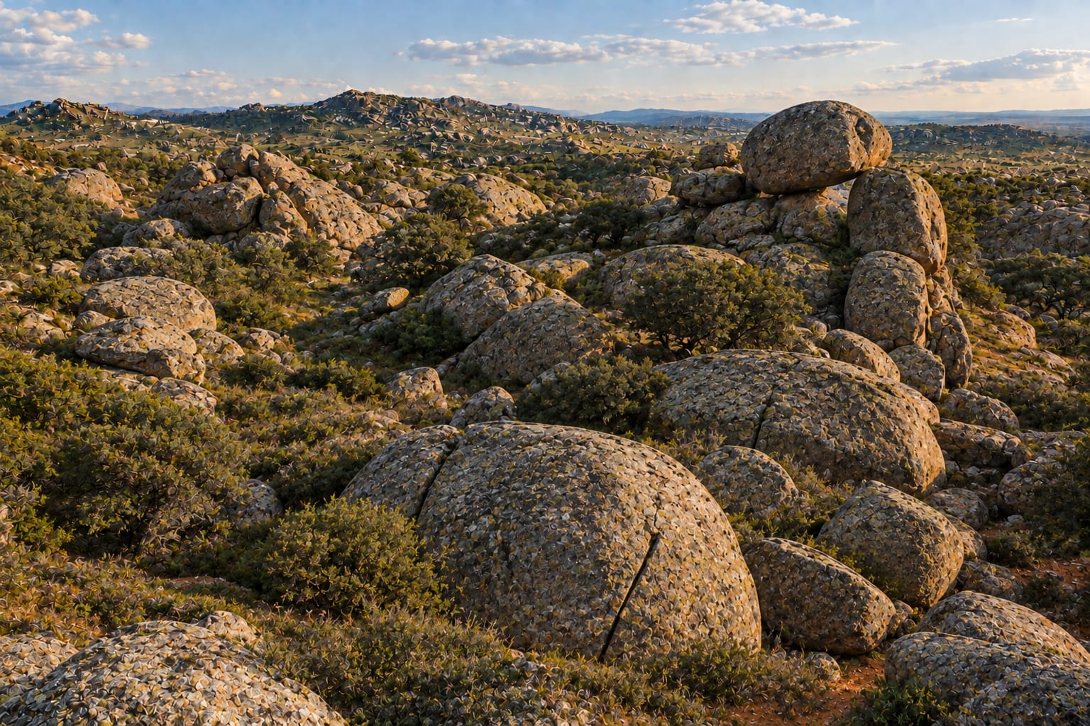 Etapa 6 de la evolución del paisaje granítico