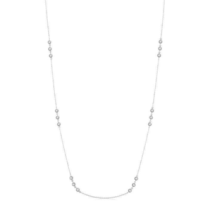 3 Stone Diamond Station Necklace