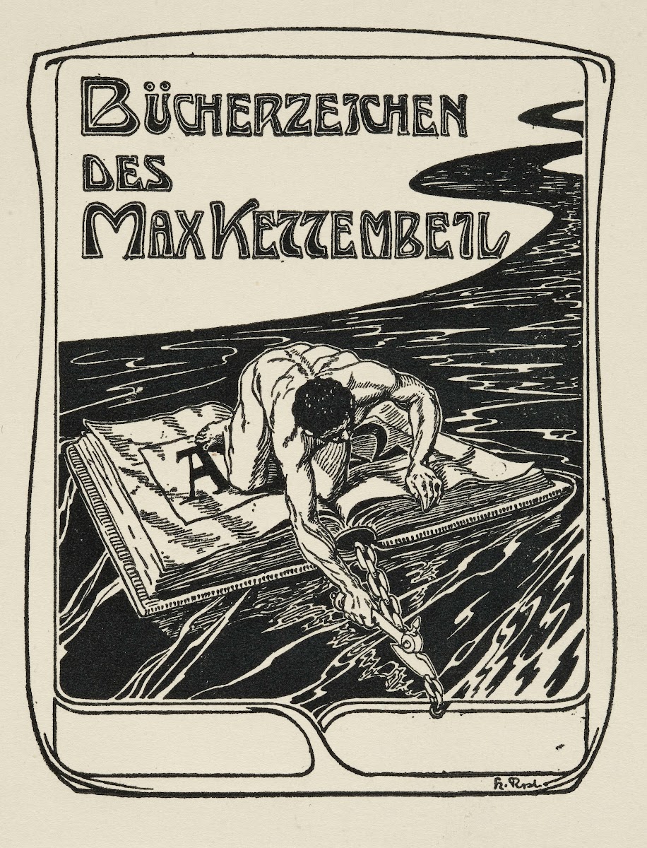 Bookplate BüCherzeichen Des Max Kettembeil 1902