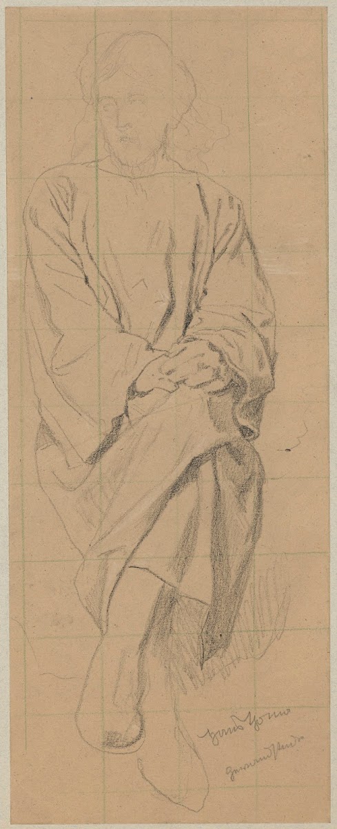 Study of the Figure of a Seated Man in a Long Robe with His Hands Resting on His