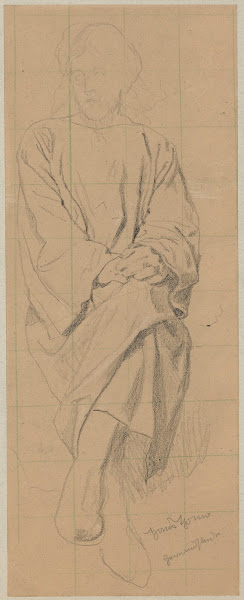 Study of the Figure of a Seated Man in a Long Robe with His Hands Resting on His