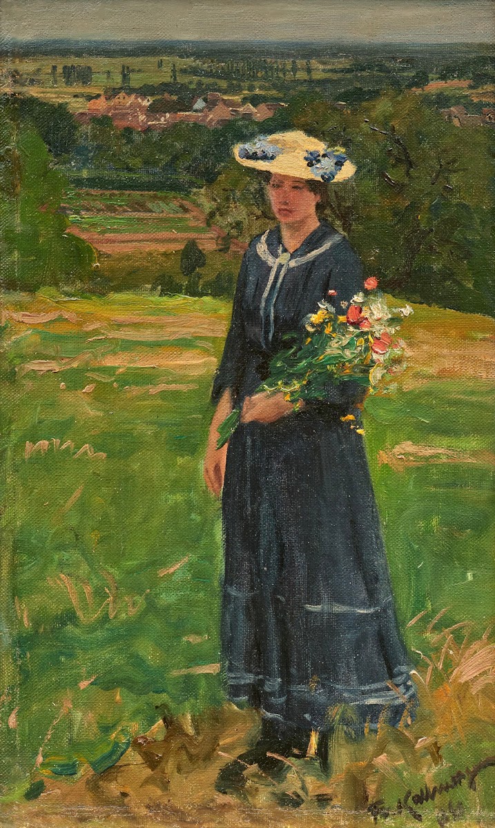 Helen with Flower Bouquet 1900