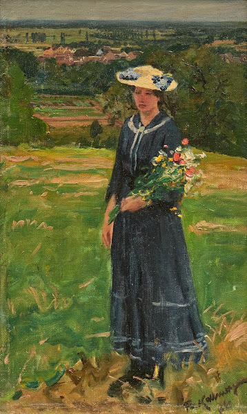 Helen with Flower Bouquet 1900