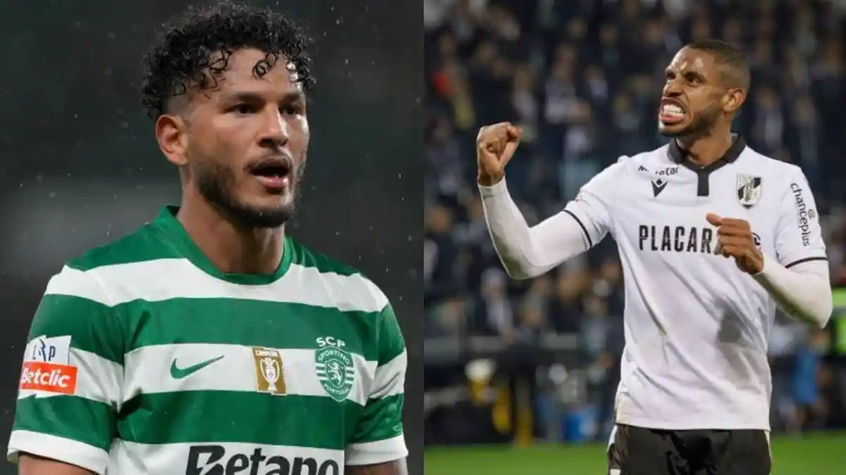 Pemain Sporting CP bertanding di Estadio Jose Alvalade dalam laga Liga Portugal.