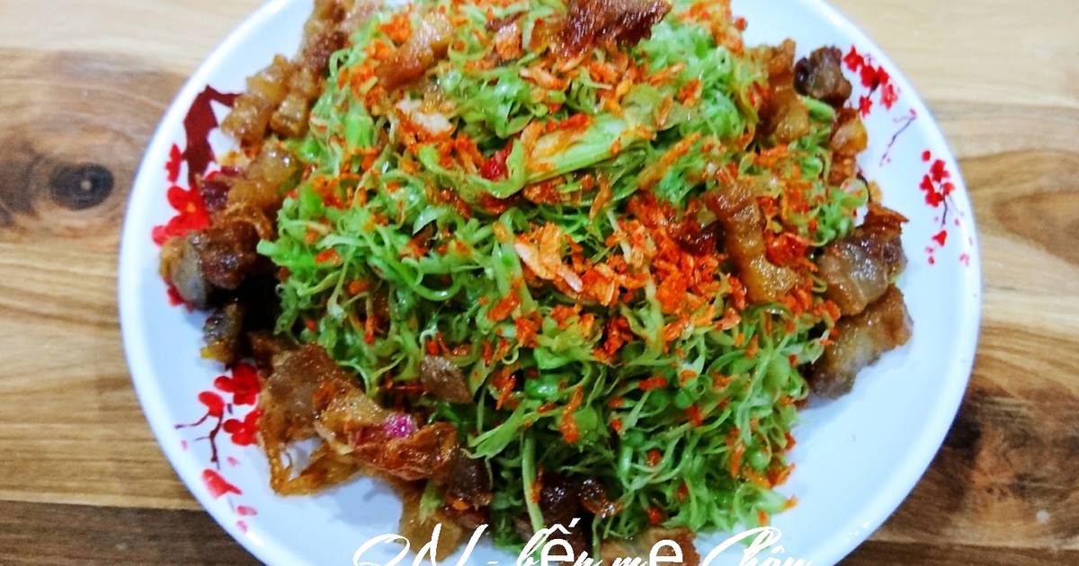 Rau muống trộn tép sấy