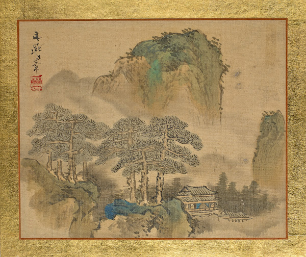 A House next to Pine Trees in front of Mountains 1815