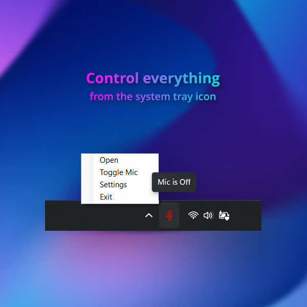 Control everything from system tray icon