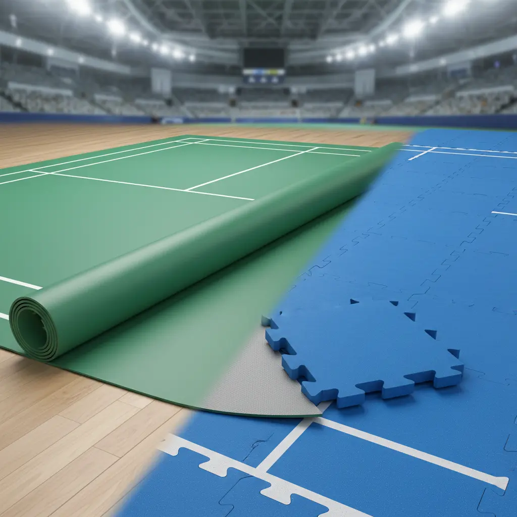 Perbandingan karpet badminton vinyl vs interlock