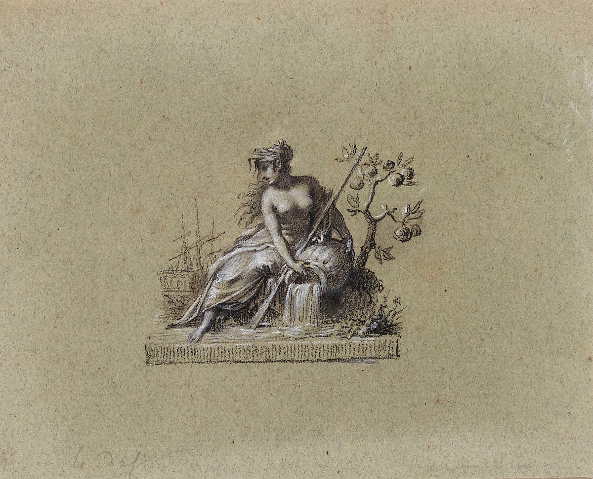 Etude pour une tête de lettre du Département de la Seine inférieure 1800