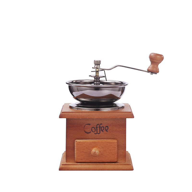 Retro-style hand crank coffee mill