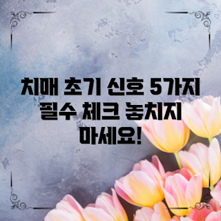치매 초기 증상, 치매 신호, 기억력 저하, 치매 인식, 초기 치매 증상