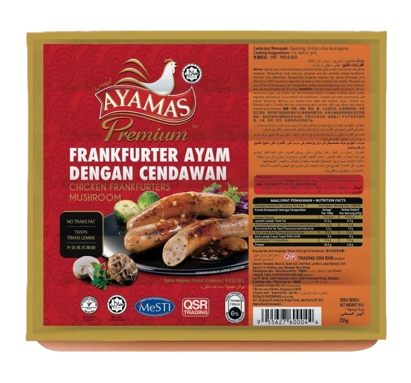 Ayamas Chicken Frankfurter Mushroom 235G