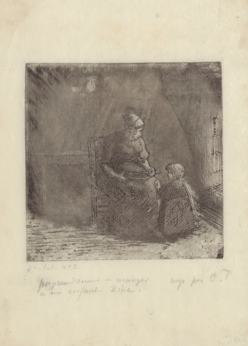 Paysanne donnant à manger à un enfant 1874