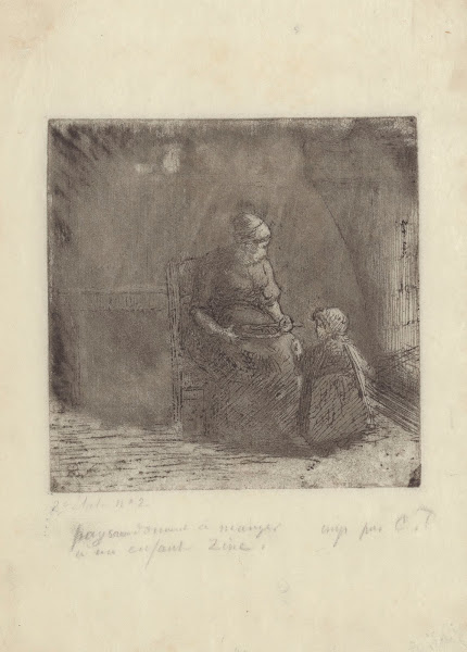 Paysanne donnant à manger à un enfant 1874