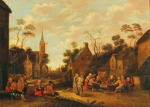 Village scene with peasant festivities