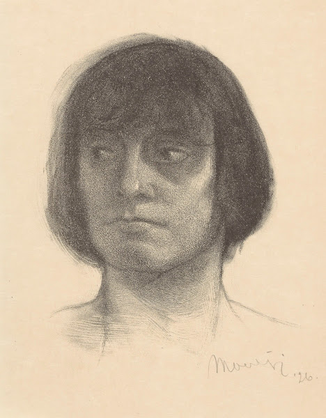 Hoofd van een vrouw met halflang haar 1926