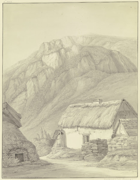 Strohhaus vor einer felsigen Berghöhe 1804