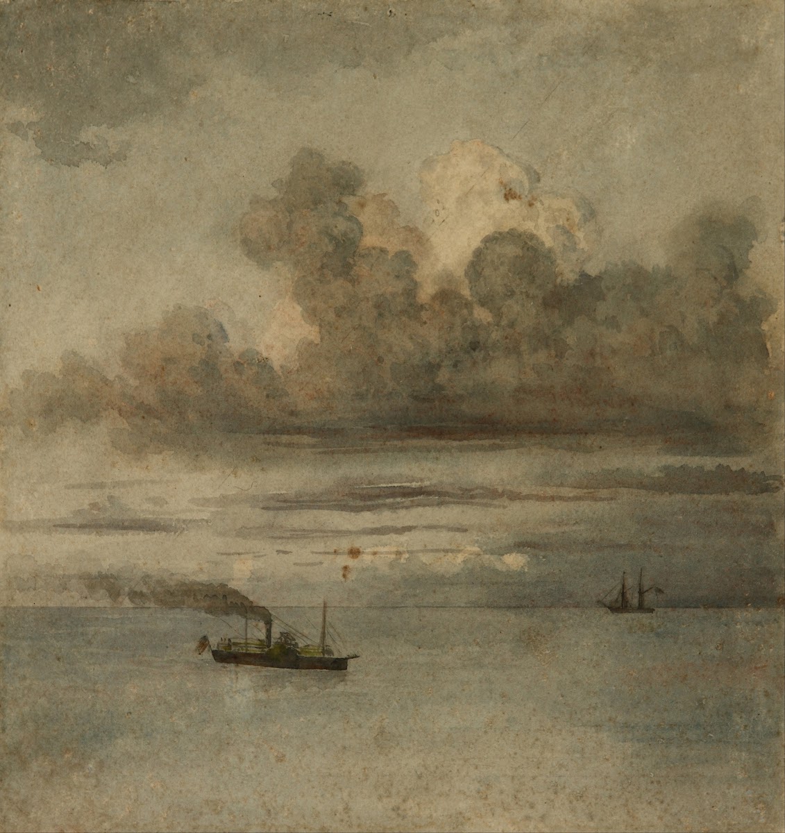 Paisaje con barcos 1862