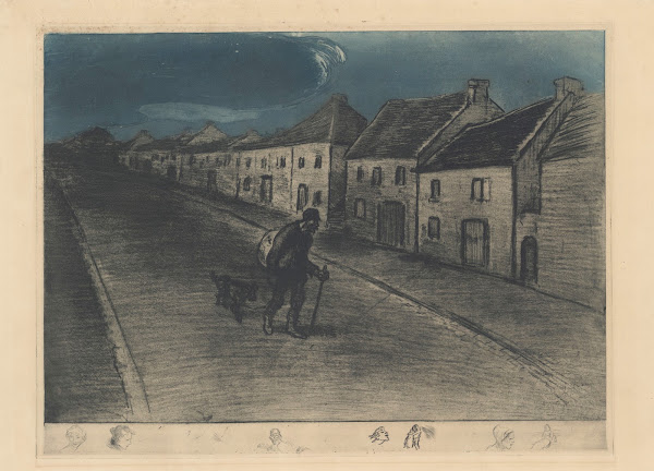 Chemineau traversant un village endormi 1902