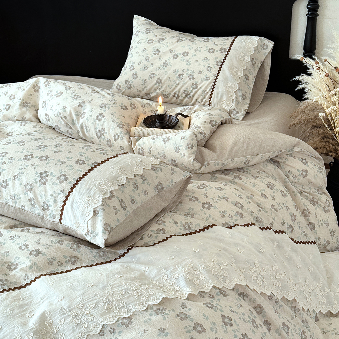 Cotton-Linen Bedding, 4-piece, Butterfly Design