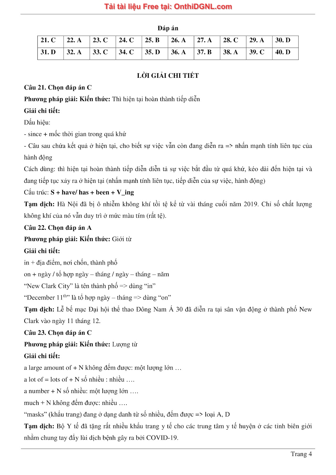 800 bài tập môn Tiếng Anh - Ôn thi ĐGNL ĐHQG TP HCM Phần 21