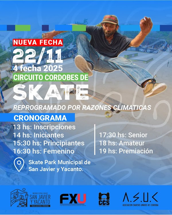4° fecha del Circuito Cordobés de Skate 2025