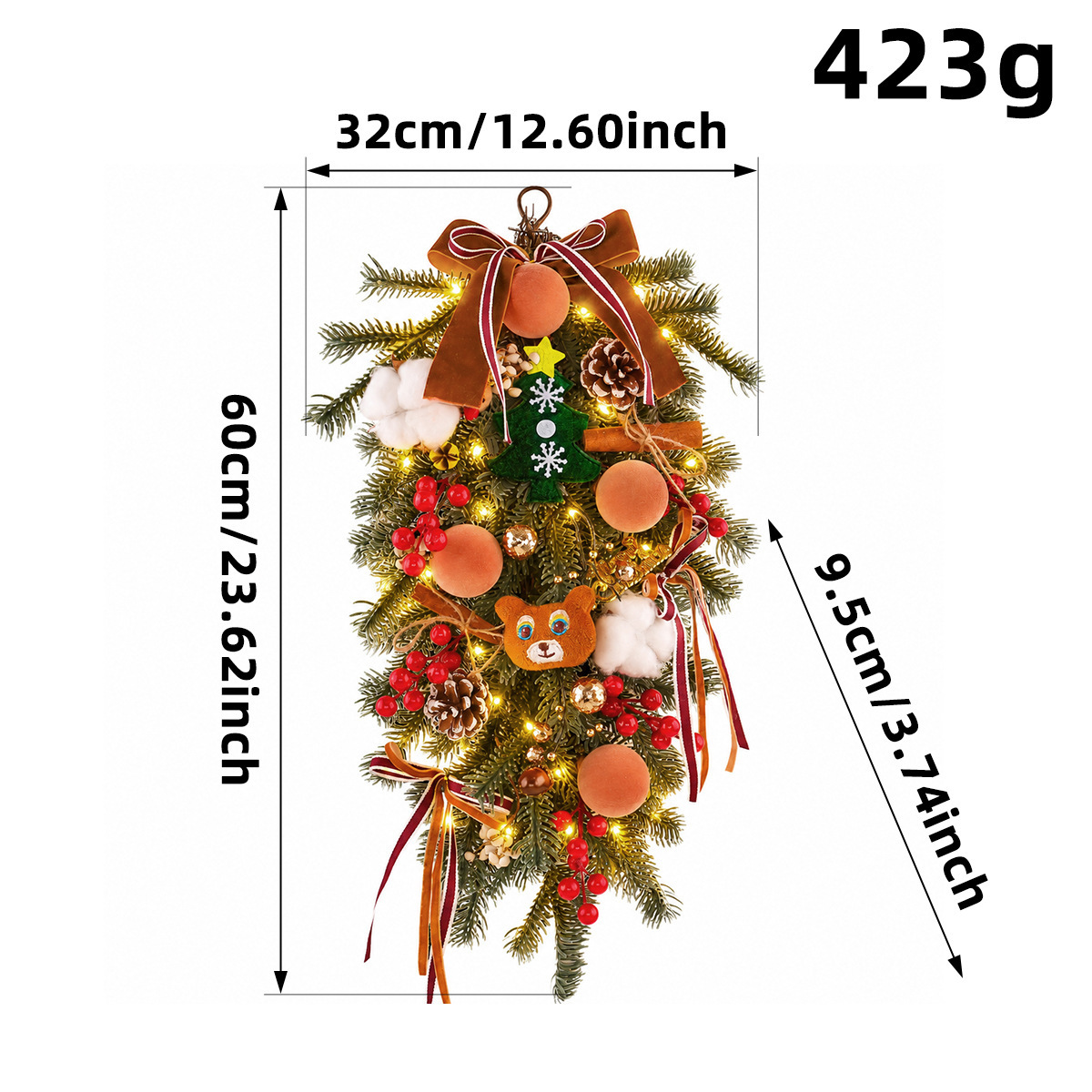 Christmas wreath made of polyester and PVC