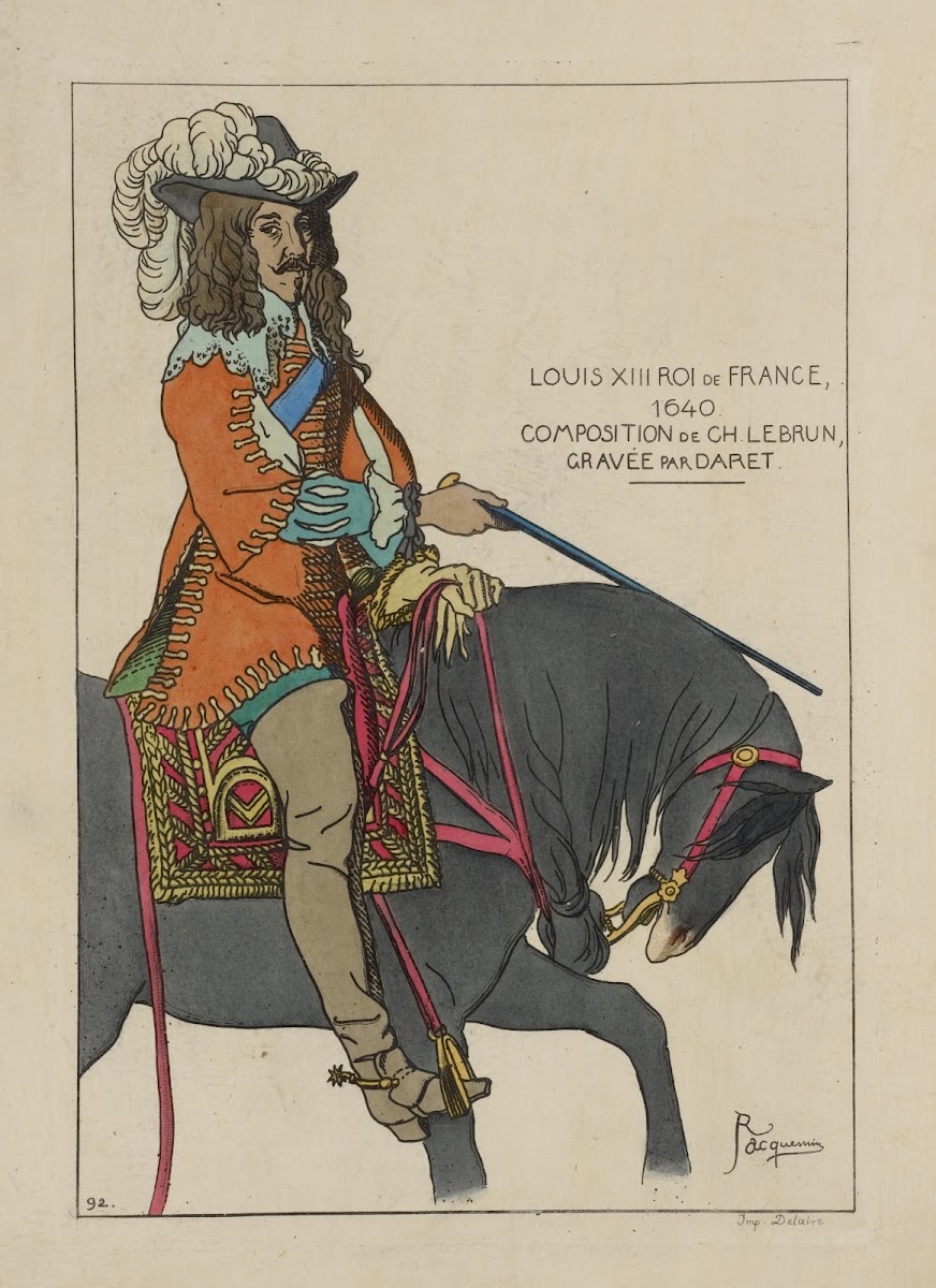 Louis XIII Roi de France 1640 Composition de Charles Lebrun gravée par daret 186