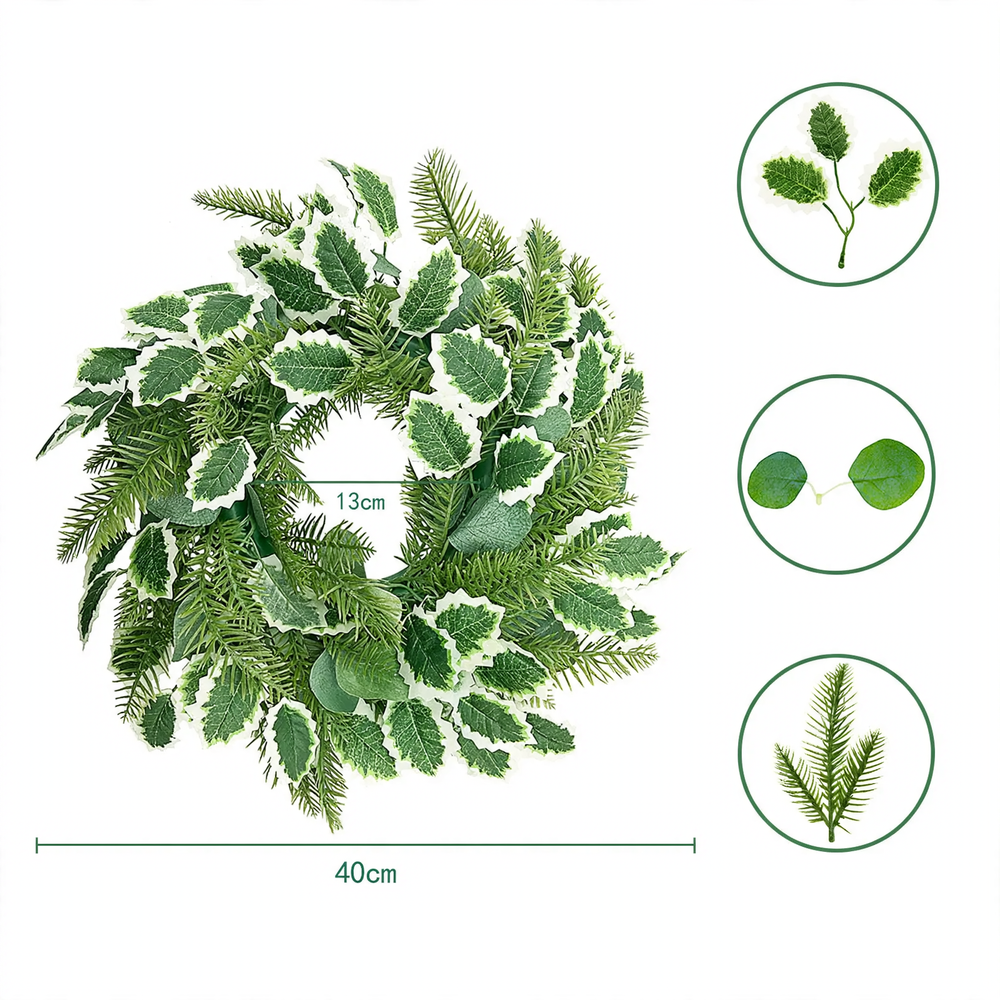 Artificial Christmas Wreath in Country House Style