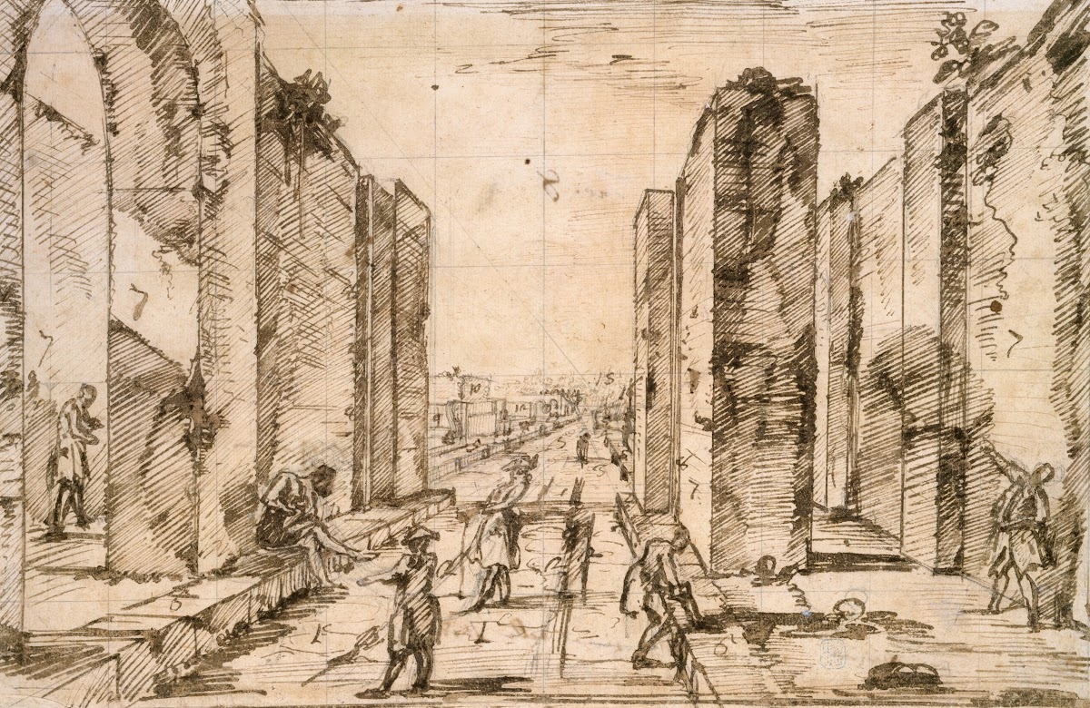 View through the Herculaneum Gate Pompeii 1778