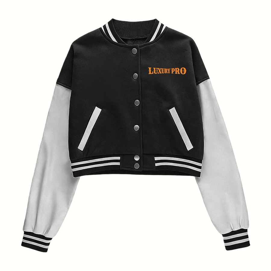 2D Women’s Baseball Jacket with Leather Sleeves
