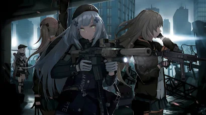 Hk416 (Girls Frontline), Girls Frontline, Long Hair, Gun, Girls With Guns 8K Wallpaper Background