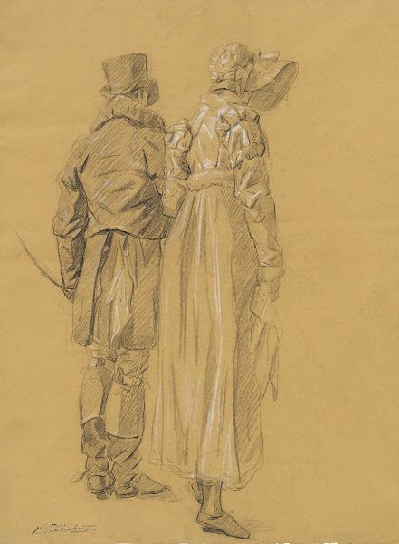 A Fashionable Couple Seen From Behind C 1810