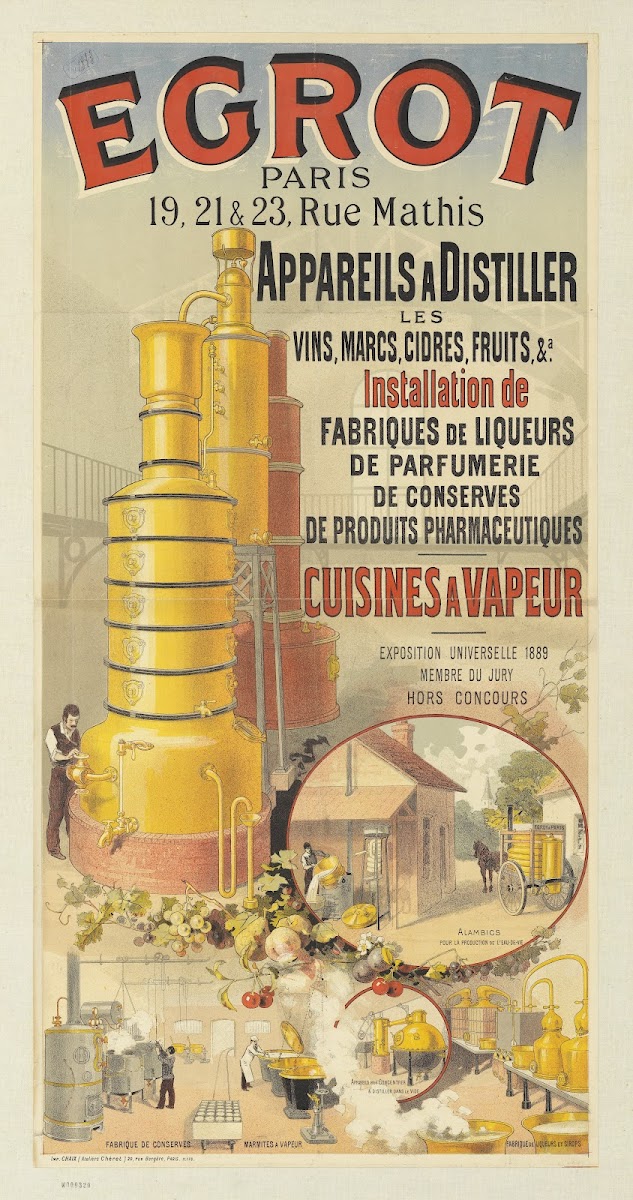 Egrot Appareils à distiller cuisines à vapeur 1890