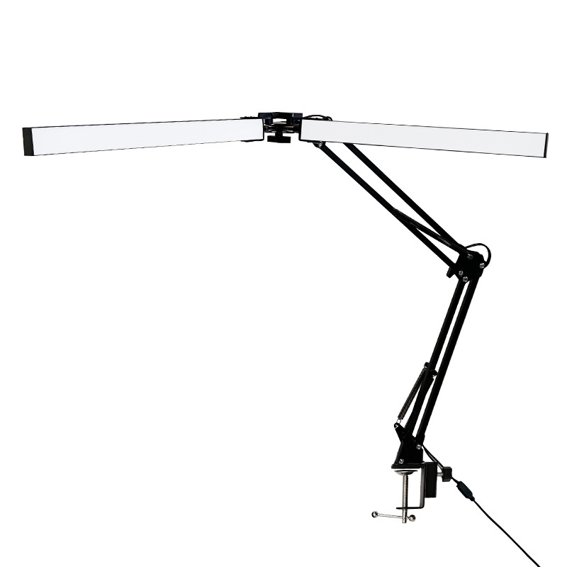 Double-head LED clamp lamp with long arm
