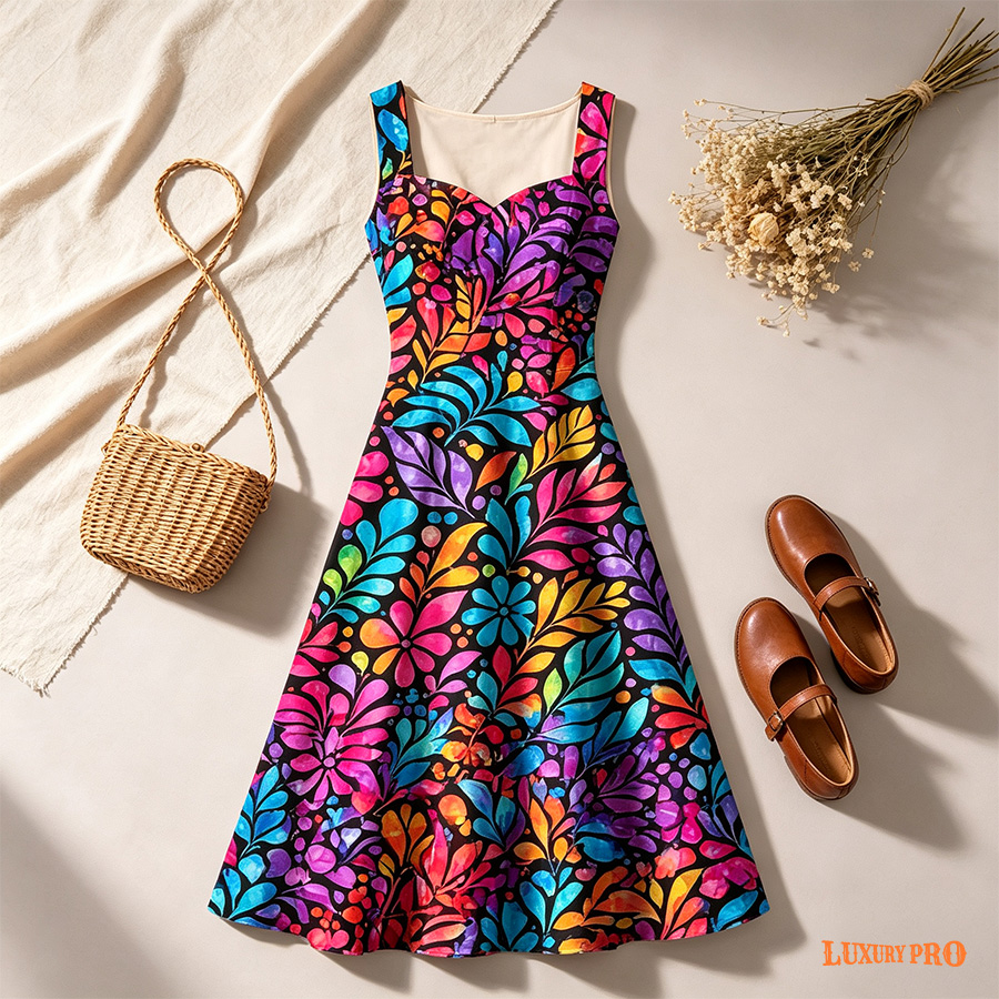 AOP HCM Low-cut Tank Dress