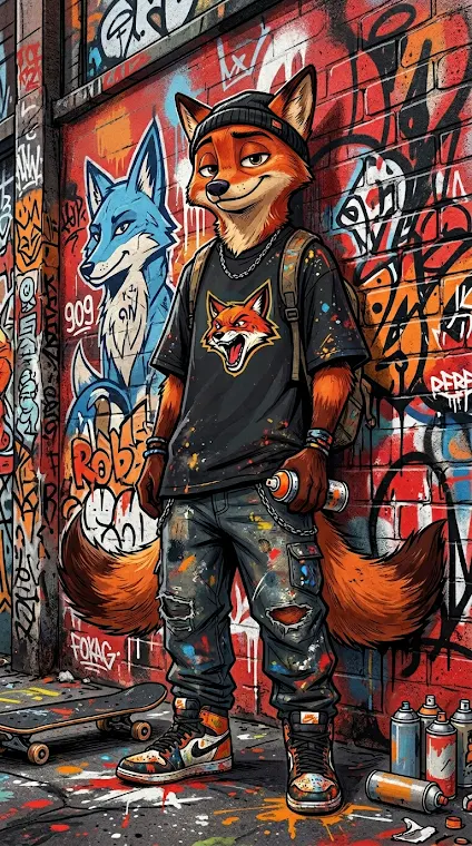 Furry Fox Streetwear Art